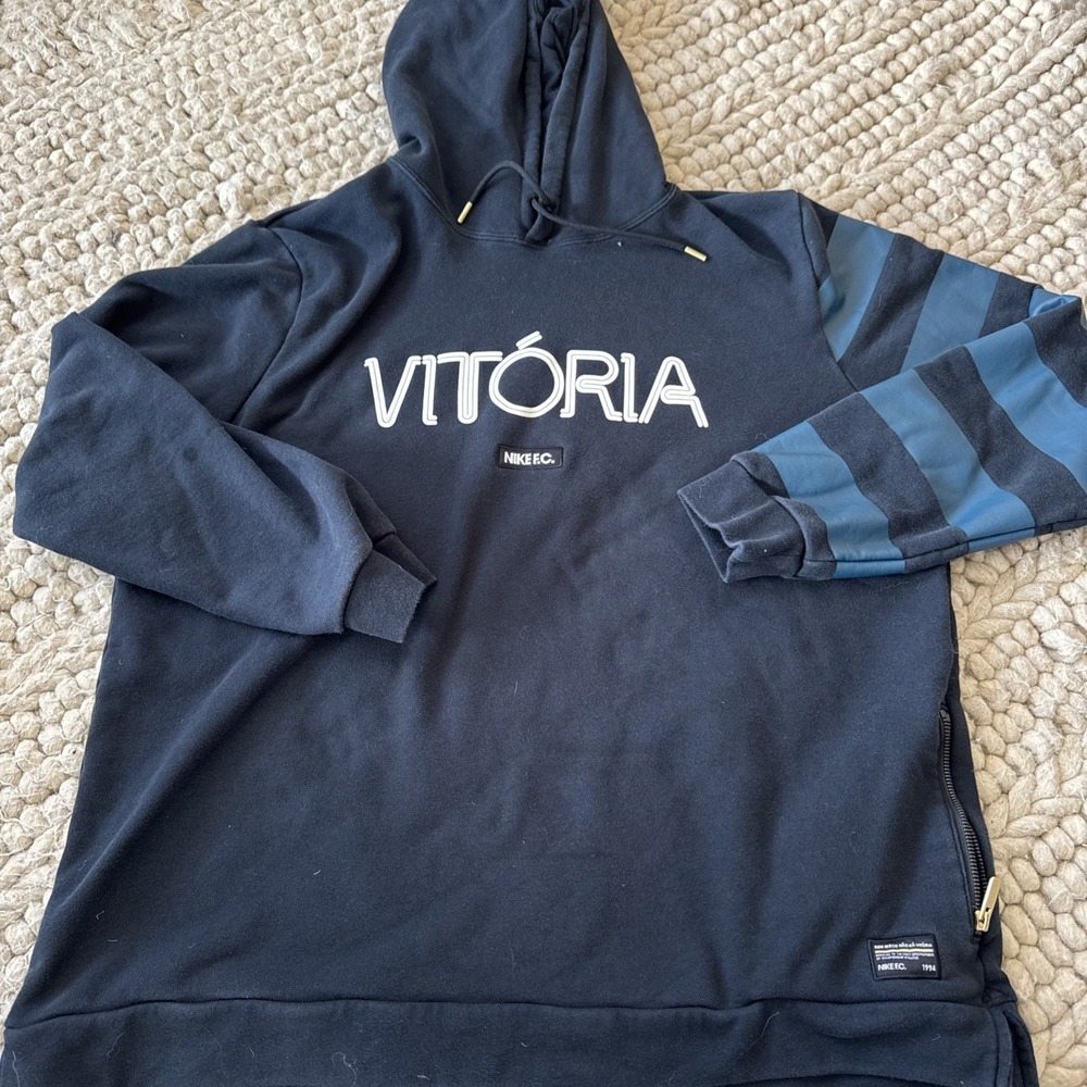 Vintage Soccer 94 Nike Victoria Hooded Sweatshirt XL Retro Style